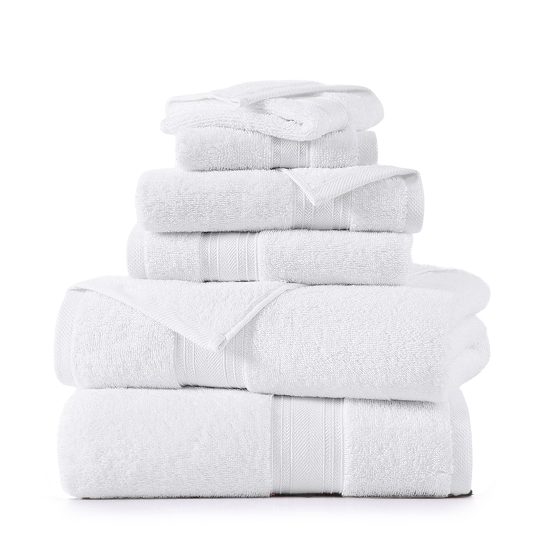 6 Piece Cotton Towel Set 550GSM - White